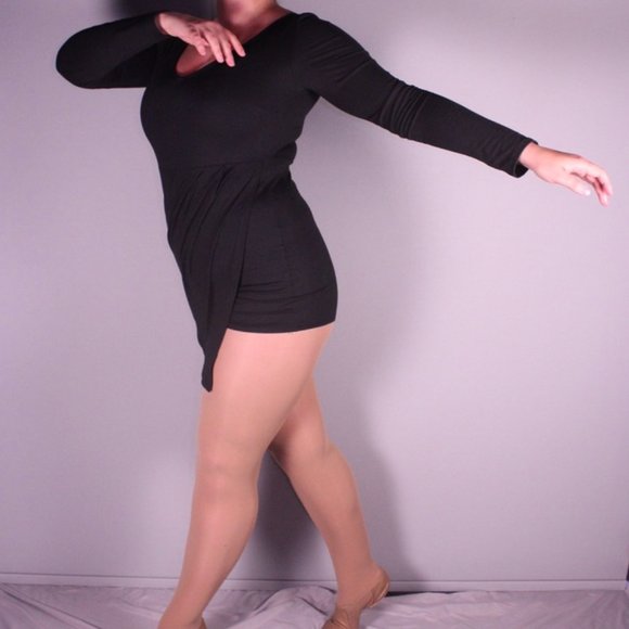 Black Fitted Stretch Dress - Picture 2 of 6